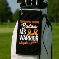 Badass Stepdaughter Multiple Sclerosis Ms Warrior Gift Golf Towel thumb 2