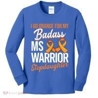 Badass Stepdaughter Multiple Sclerosis Ms Warrior Gift Kids Long Sleeve Shirt thumb 0