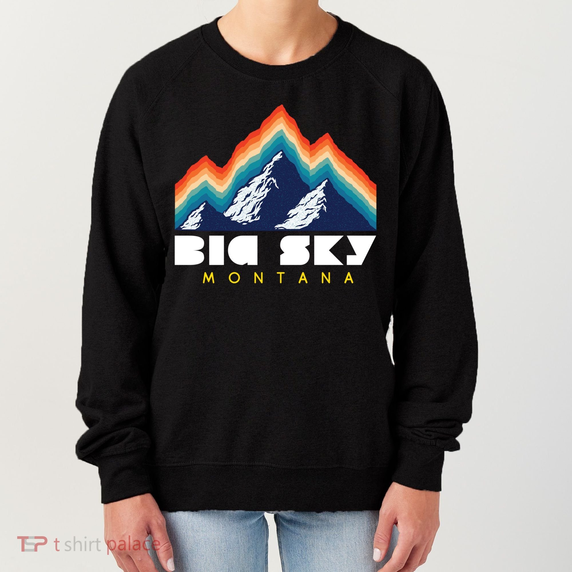 Big Sky Montana Cute Gift Usa Ski Retro Gift Women's Sweatshirt