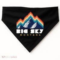 Big Sky Montana Cute Gift Usa Ski Retro Gift USA-Made Doggie Bandana thumb 0