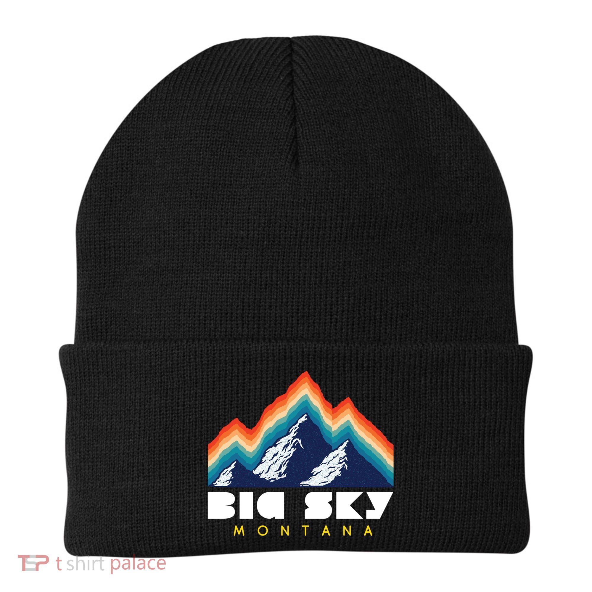 Big Sky Montana Cute Gift Usa Ski Retro Gift Beanie
