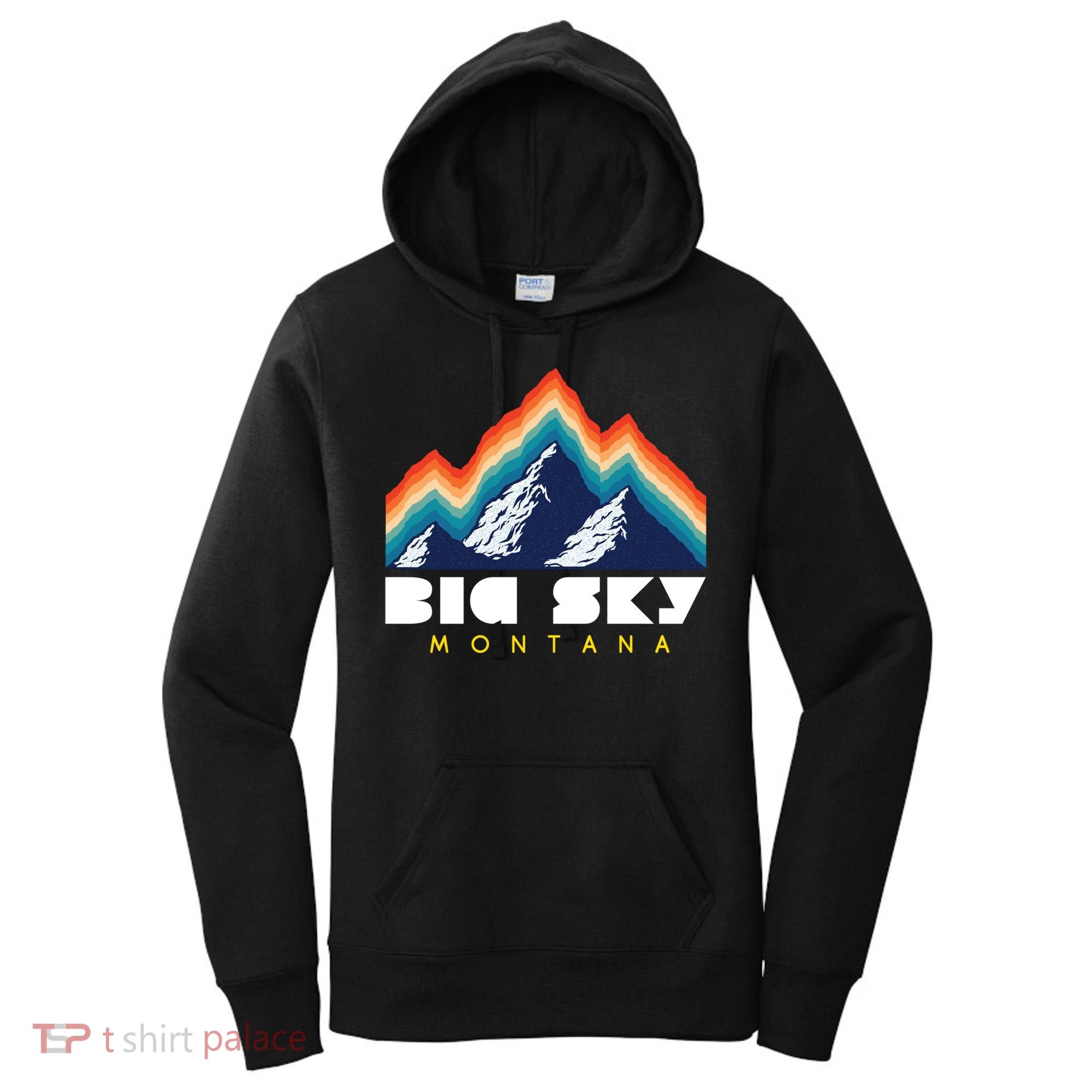 Big Sky Montana Cute Gift Usa Ski Retro Gift Women's Hoodie