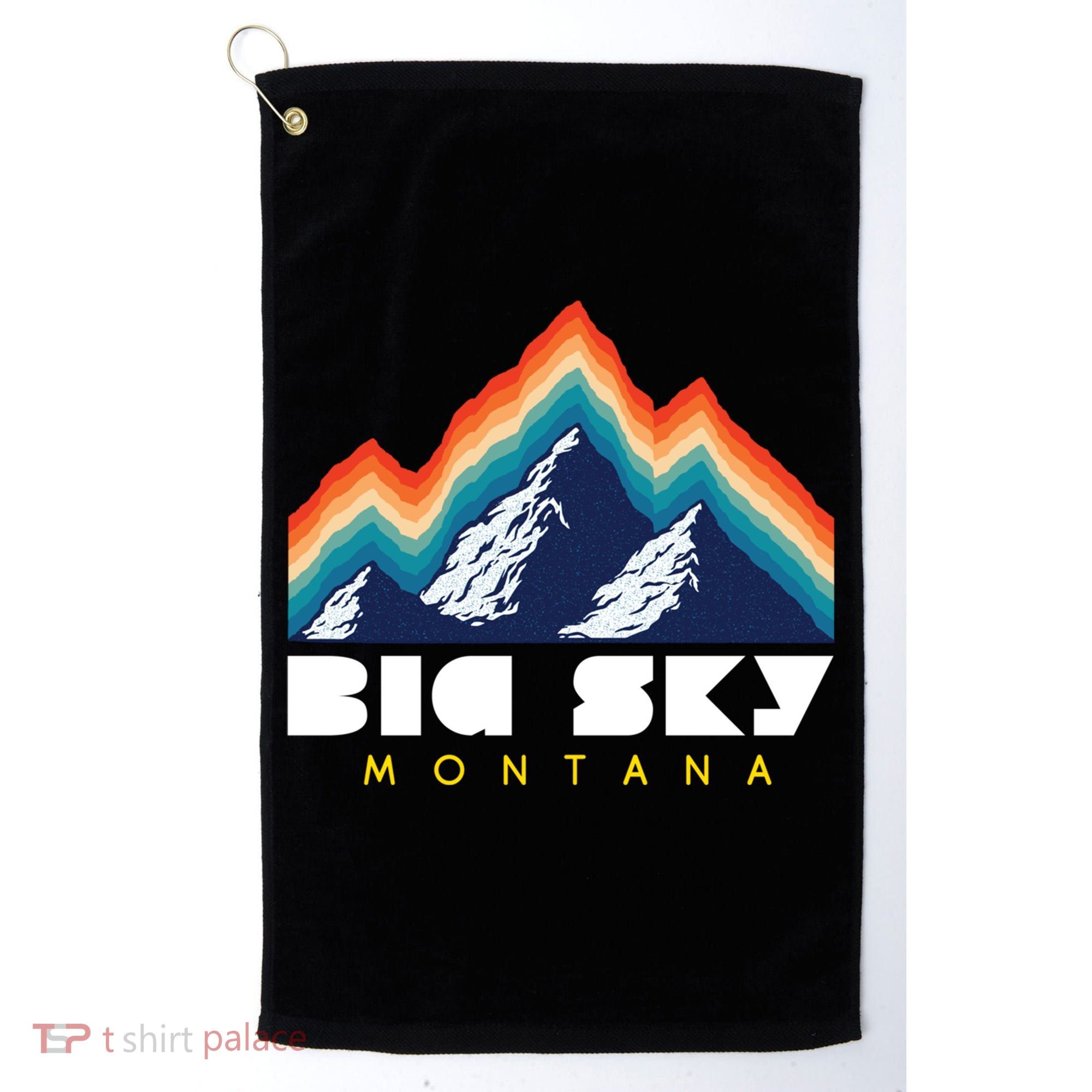 Big Sky Montana Cute Gift Usa Ski Retro Gift Golf Towel