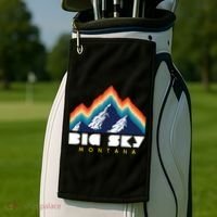 Big Sky Montana Cute Gift Usa Ski Retro Gift Golf Towel thumb 2
