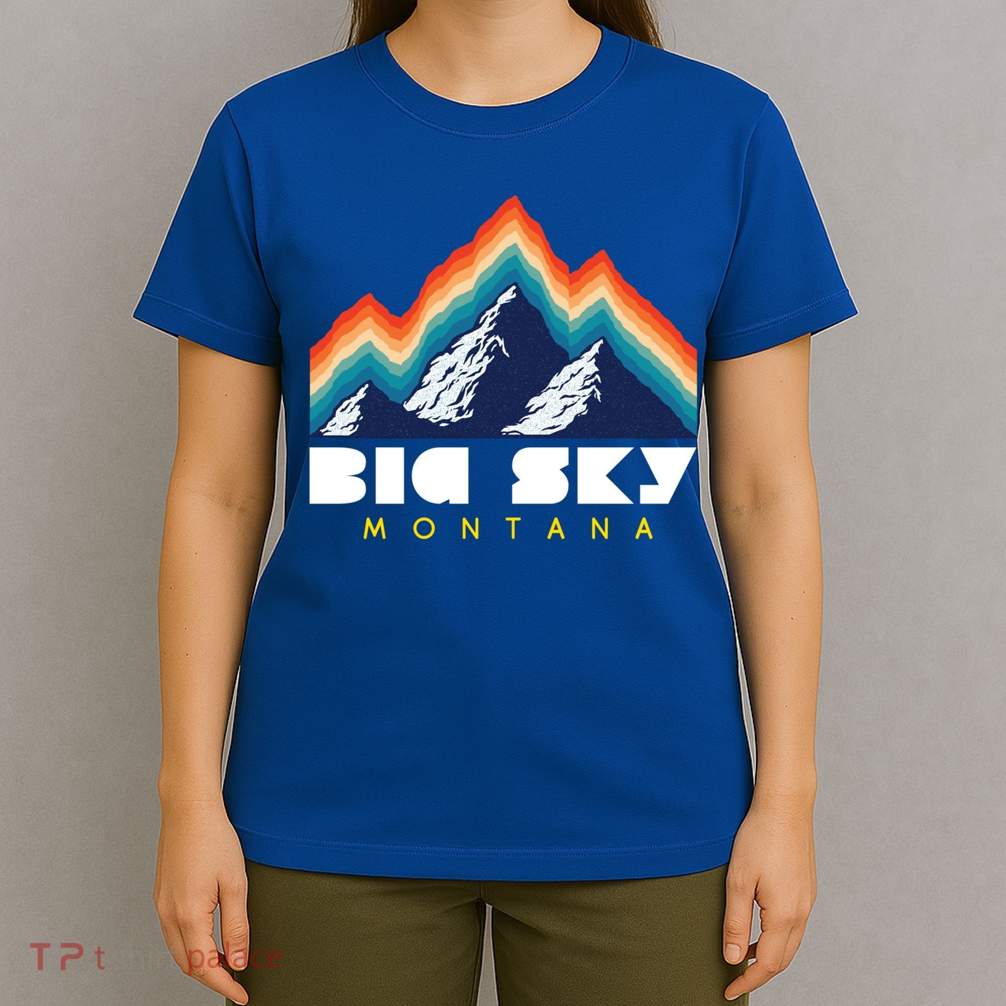 Big Sky Montana Cute Gift Usa Ski Retro Gift T-Shirt