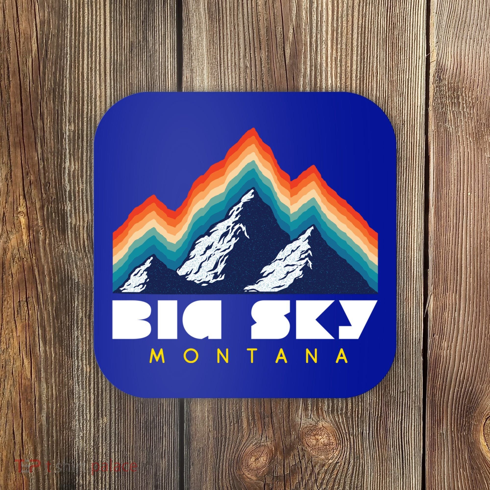 Big Sky Montana Cute Gift Usa Ski Retro Gift Coaster