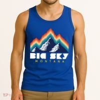 Big Sky Montana Cute Gift Usa Ski Retro Gift Tank Top thumb 3