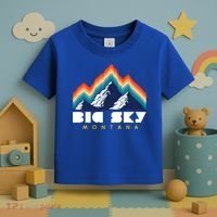 Big Sky Montana Cute Gift Usa Ski Retro Gift Toddler T-Shirt thumb 3