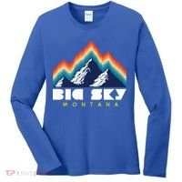 Big Sky Montana Cute Gift Usa Ski Retro Gift Women's Long Sleeve Shirt thumb 0