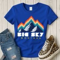 Big Sky Montana Cute Gift Usa Ski Retro Gift Women's T-Shirt thumb 3