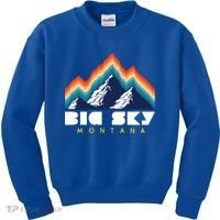 Big Sky Montana Cute Gift Usa Ski Retro Gift Kids Sweatshirt thumb 0