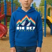 Big Sky Montana Cute Gift Usa Ski Retro Gift Kids Hoodie thumb 2