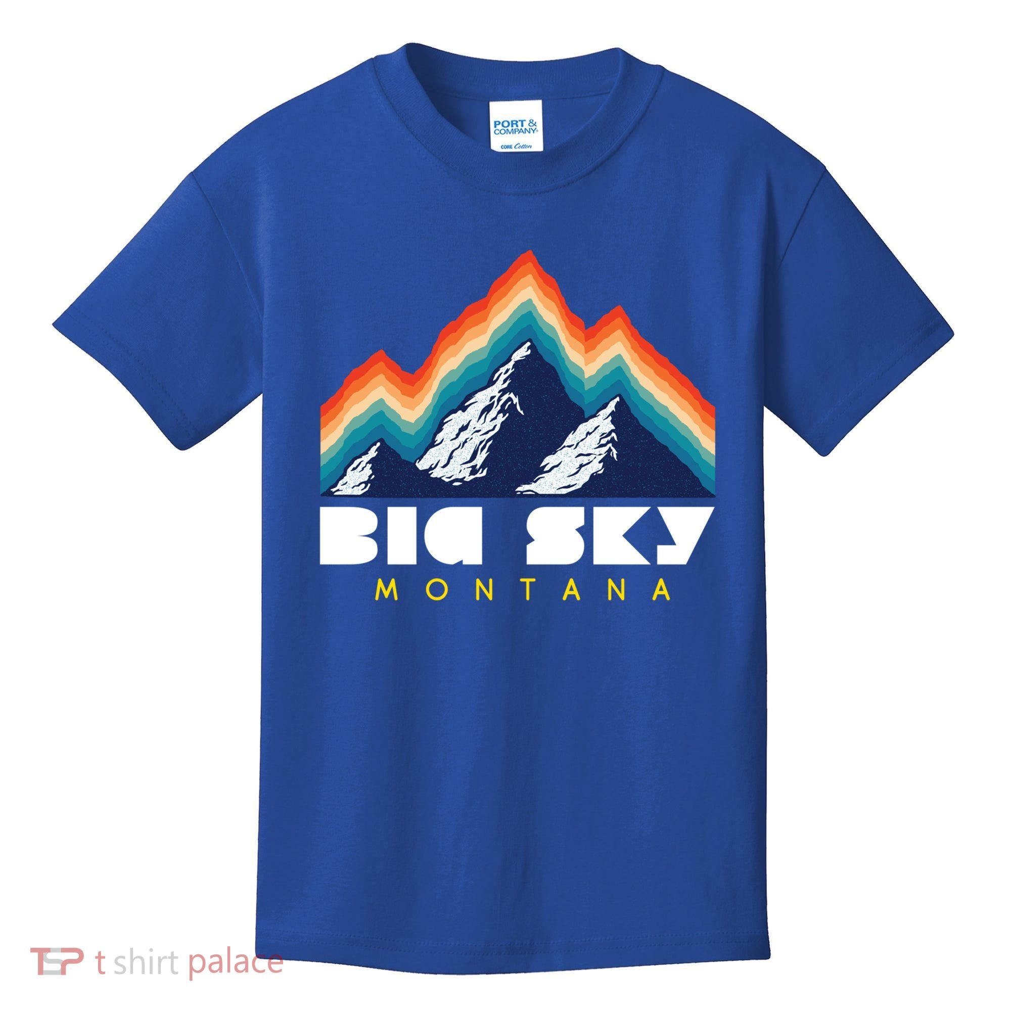 Big Sky Montana Cute Gift Usa Ski Retro Gift Kids T-Shirt