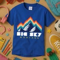 Big Sky Montana Cute Gift Usa Ski Retro Gift Kids T-Shirt thumb 3