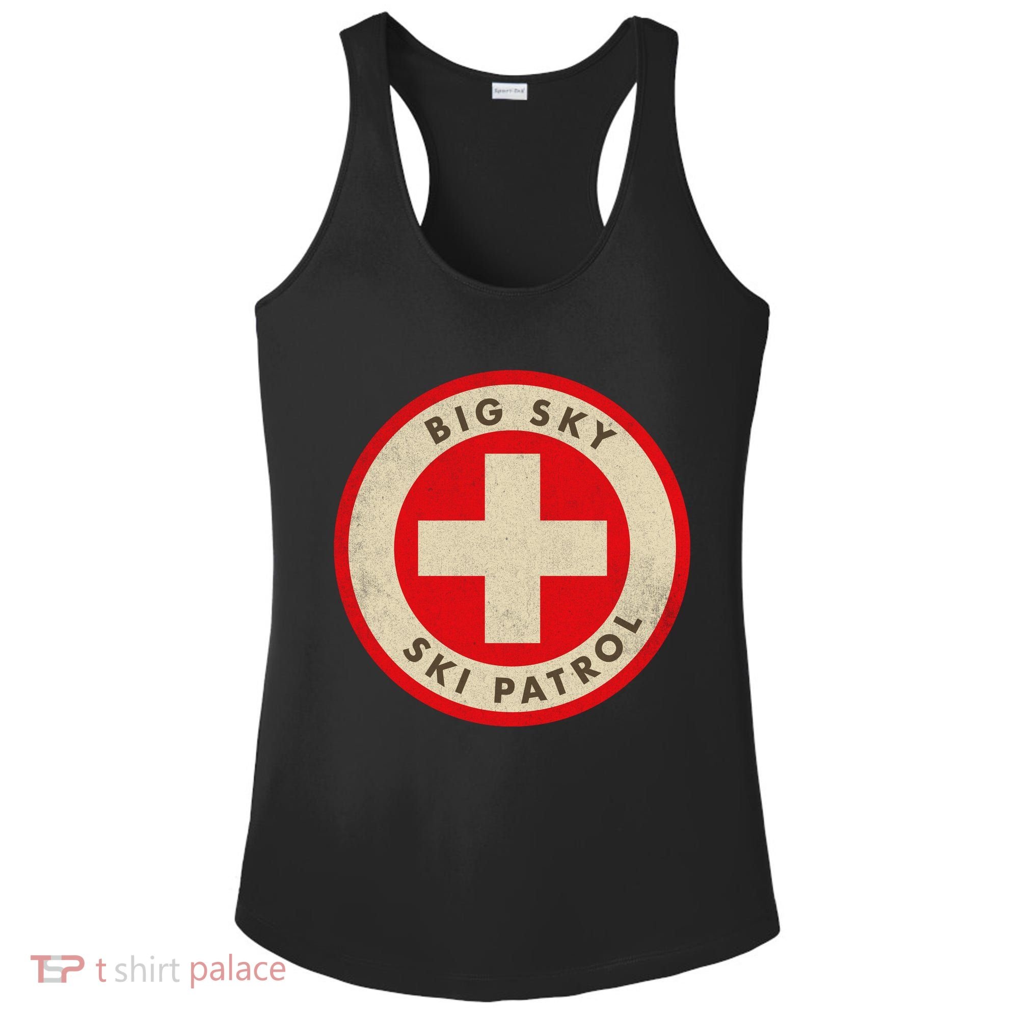 Big Sky Montana Ski Patrol Skiing Gift Ladies PosiCharge Competitor Racerback Tank