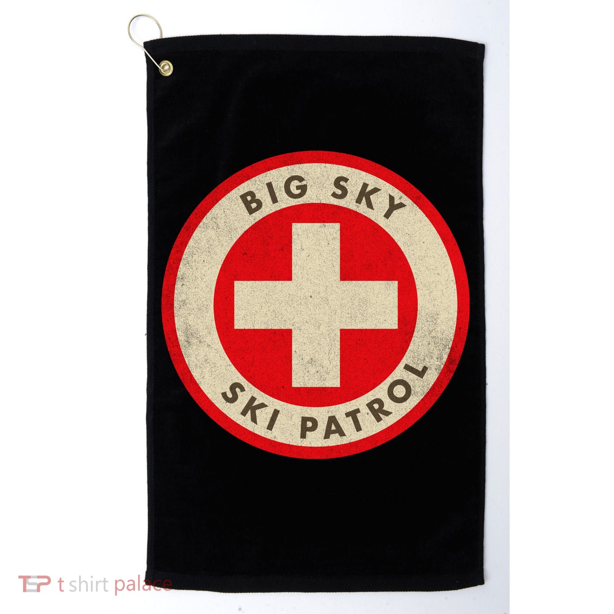 Big Sky Montana Ski Patrol Skiing Gift Golf Towel