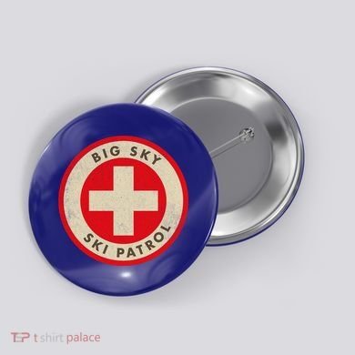 Big Sky Montana Ski Patrol Skiing Gift Button