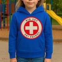 Big Sky Montana Ski Patrol Skiing Gift Kids Hoodie thumb 3