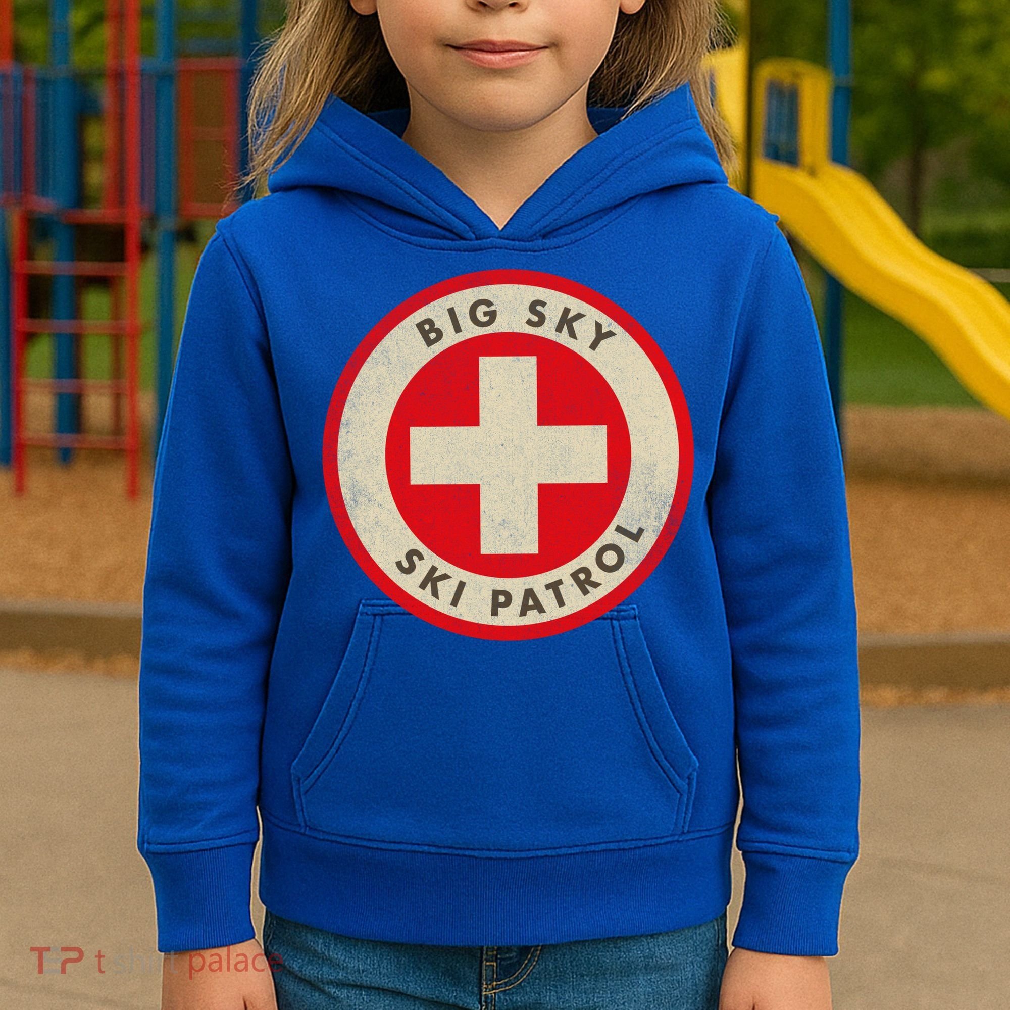 Big Sky Montana Ski Patrol Skiing Gift Kids Hoodie