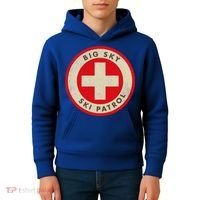 Big Sky Montana Ski Patrol Skiing Gift Kids Hoodie thumb 4