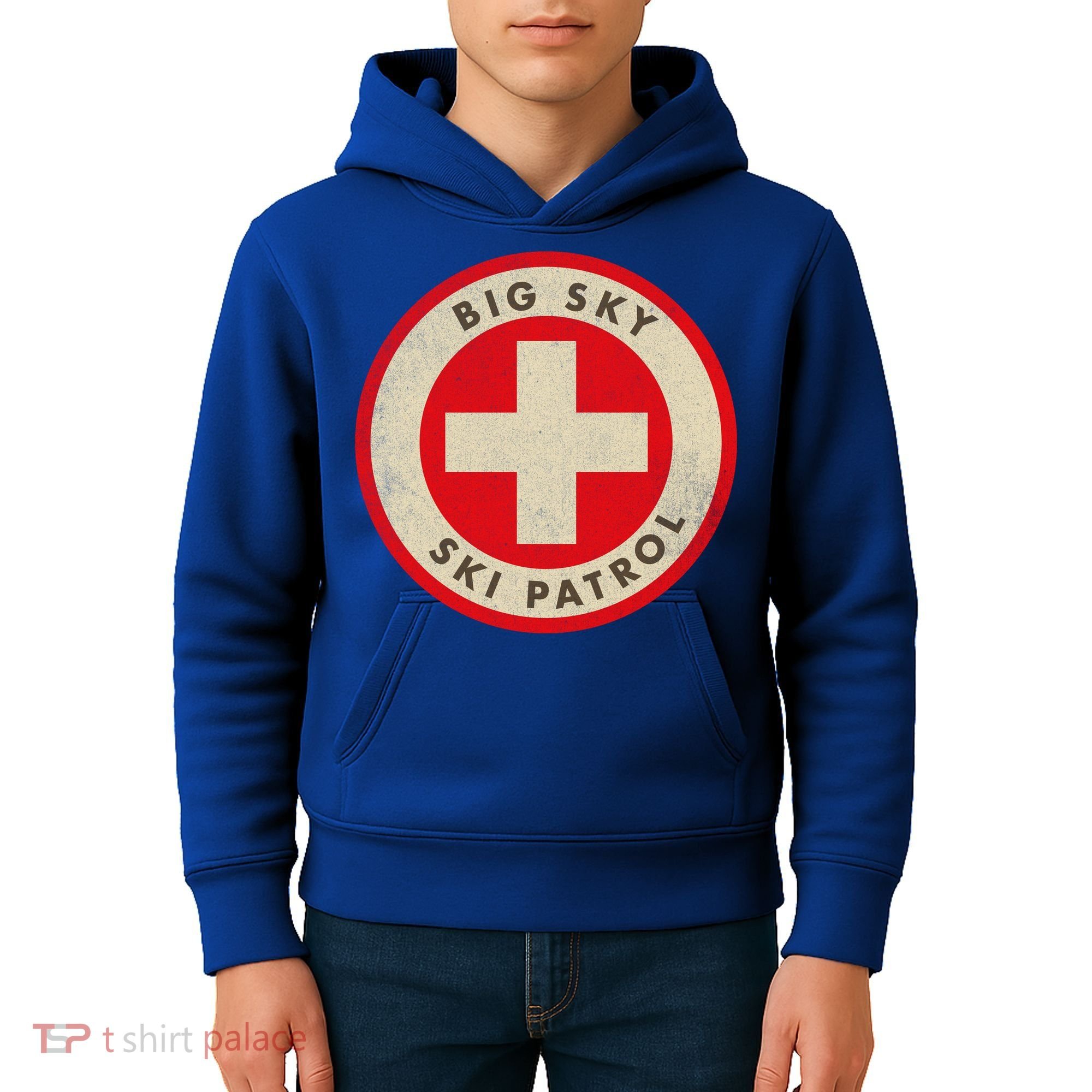 Big Sky Montana Ski Patrol Skiing Gift Kids Hoodie