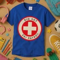 Big Sky Montana Ski Patrol Skiing Gift Kids T-Shirt thumb 3