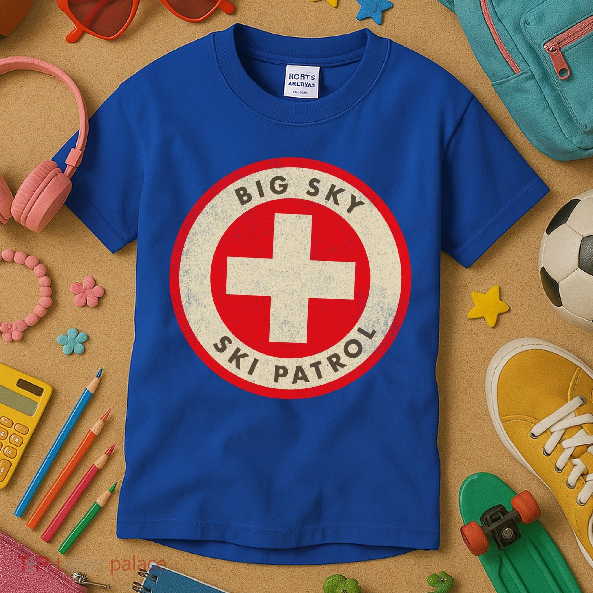 Big Sky Montana Ski Patrol Skiing Gift Kids T-Shirt