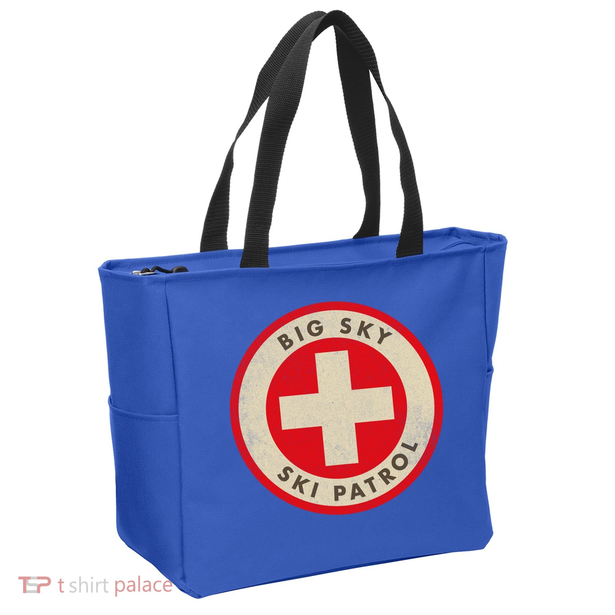 Big Sky Montana Ski Patrol Skiing Gift Tote Bag