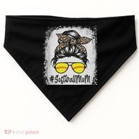 Bleached Softball Mom Life With Leopard And Messy Bun Player USA-Made Doggie Bandana thumb 0