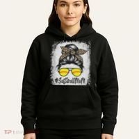 Bleached Softball Mom Life With Leopard And Messy Bun Player Hoodie thumb 5