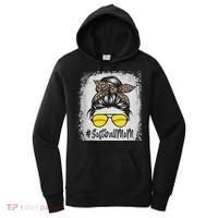 Bleached Softball Mom Life With Leopard And Messy Bun Player Women's Hoodie thumb 0