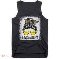Bleached Softball Mom Life With Leopard And Messy Bun Player Tank Top thumb 0