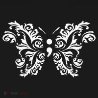 Butterfly Semicolon Mental Health Awareness Warrior Suicide Button thumb 1