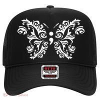 Butterfly Semicolon Mental Health Awareness Warrior Suicide Hat thumb 0