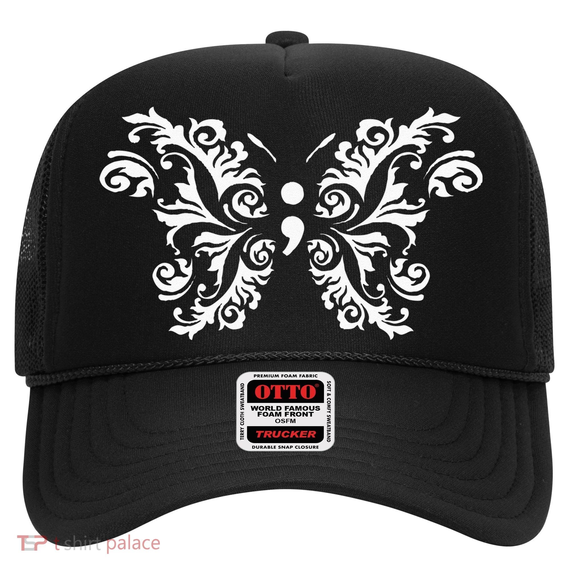 Butterfly Semicolon Mental Health Awareness Warrior Suicide Hat