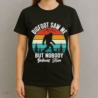 Bigfoot Saw Me But Nobody Believes Him Funny Sasquatch Retro T-Shirt thumb 4