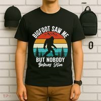 Bigfoot Saw Me But Nobody Believes Him Funny Sasquatch Retro T-Shirt thumb 6