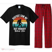 Bigfoot Saw Me But Nobody Believes Him Funny Sasquatch Retro Pajama Set thumb 0