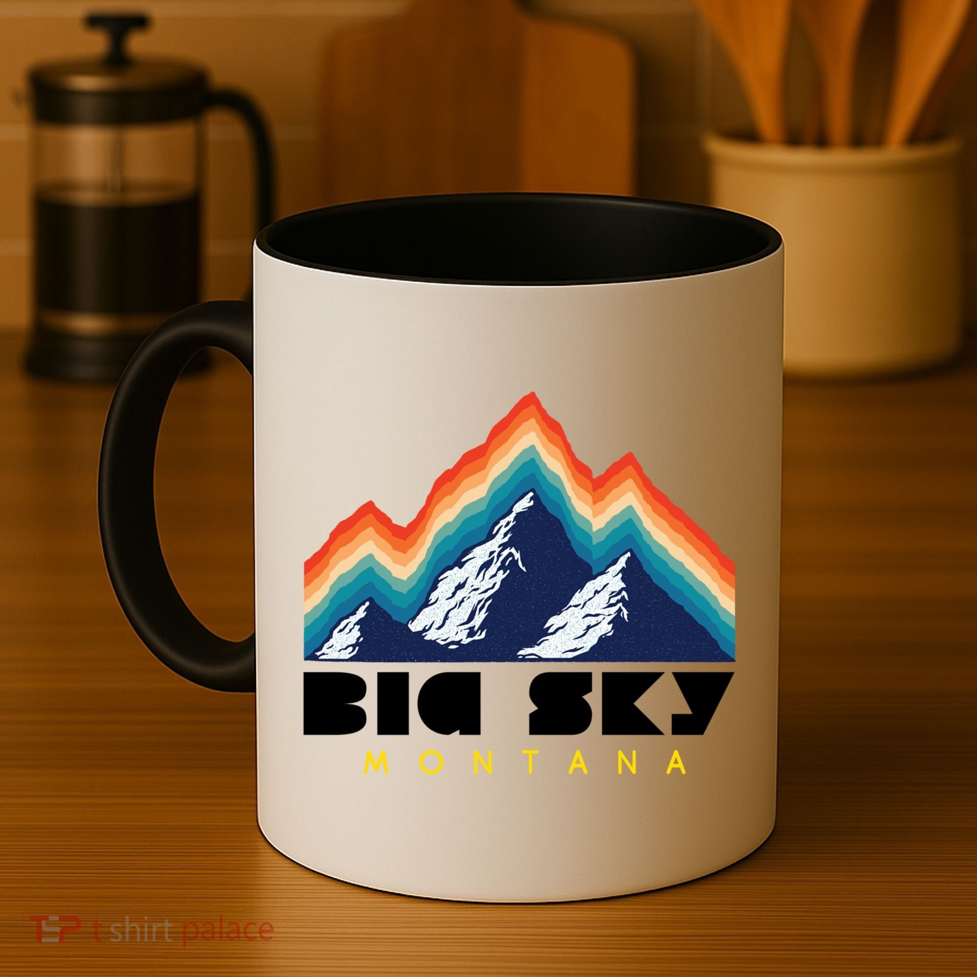 Big Sky Montana Usa Ski Retro Gift Coffee Mug