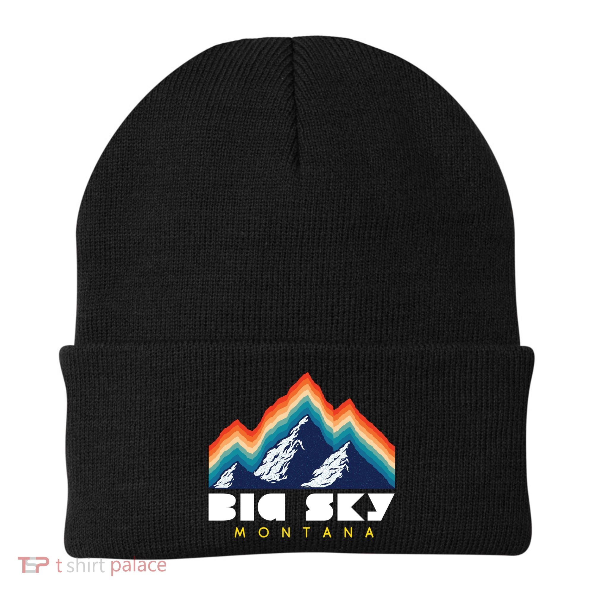 Big Sky Montana Usa Ski Retro Gift Beanie