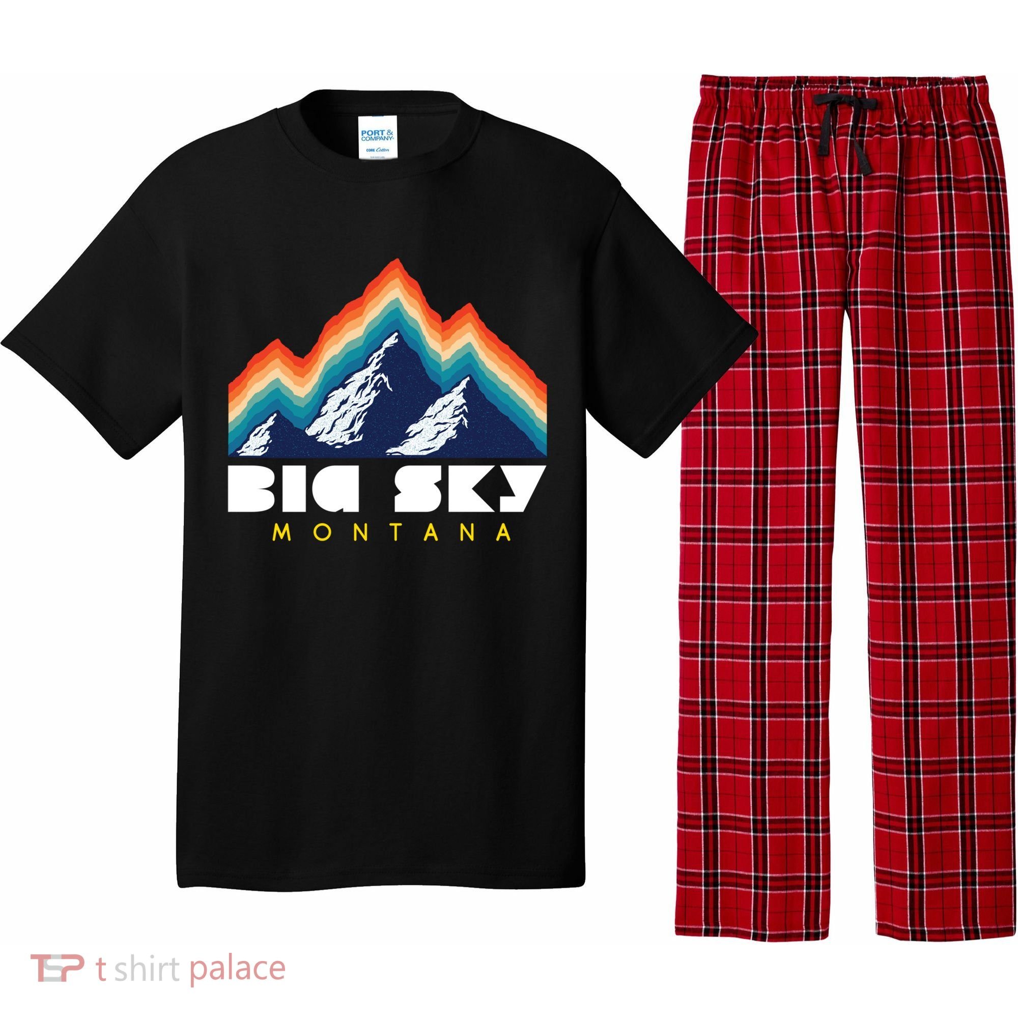 Big Sky Montana Usa Ski Retro Gift Pajama Set