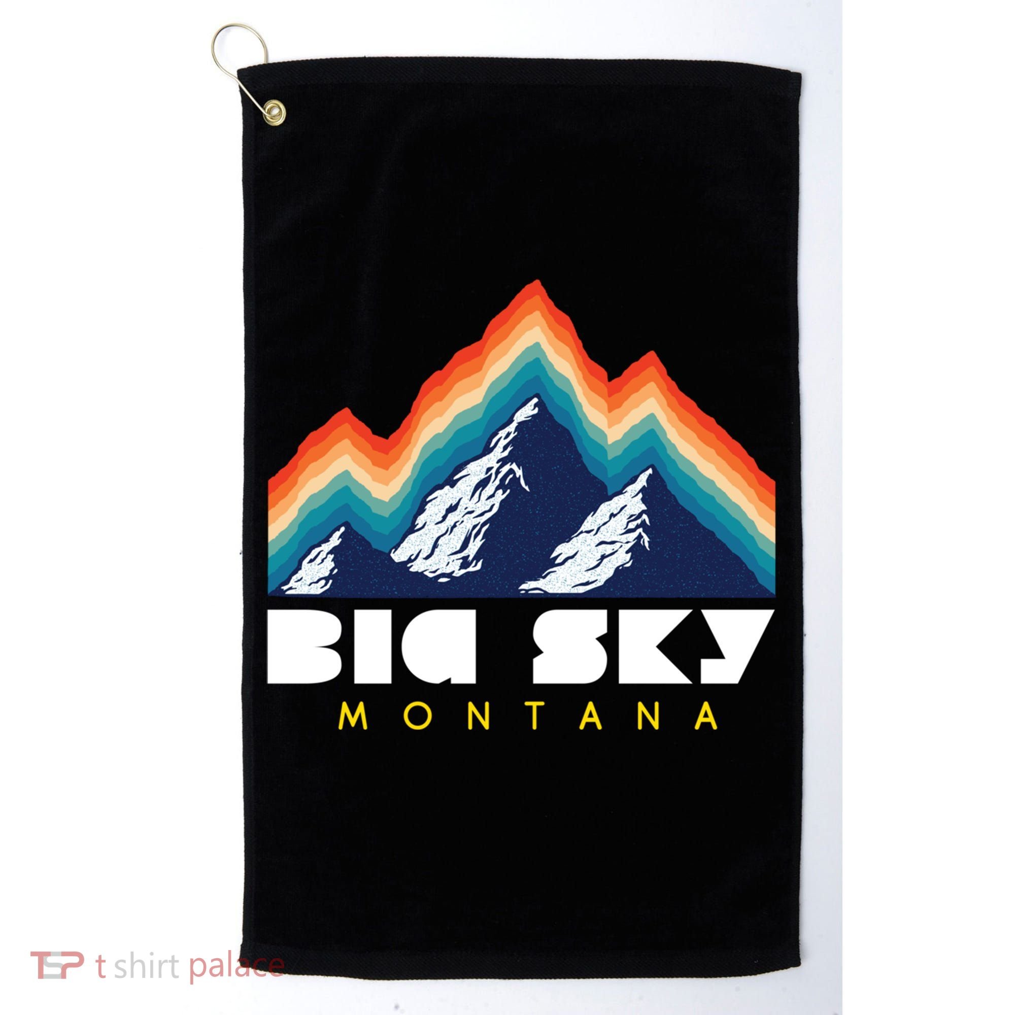Big Sky Montana Usa Ski Retro Gift Golf Towel