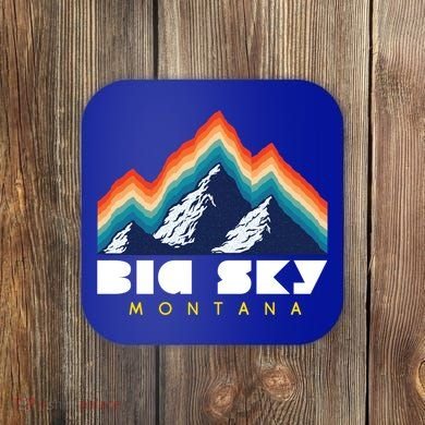 Big Sky Montana Usa Ski Retro Gift Coaster
