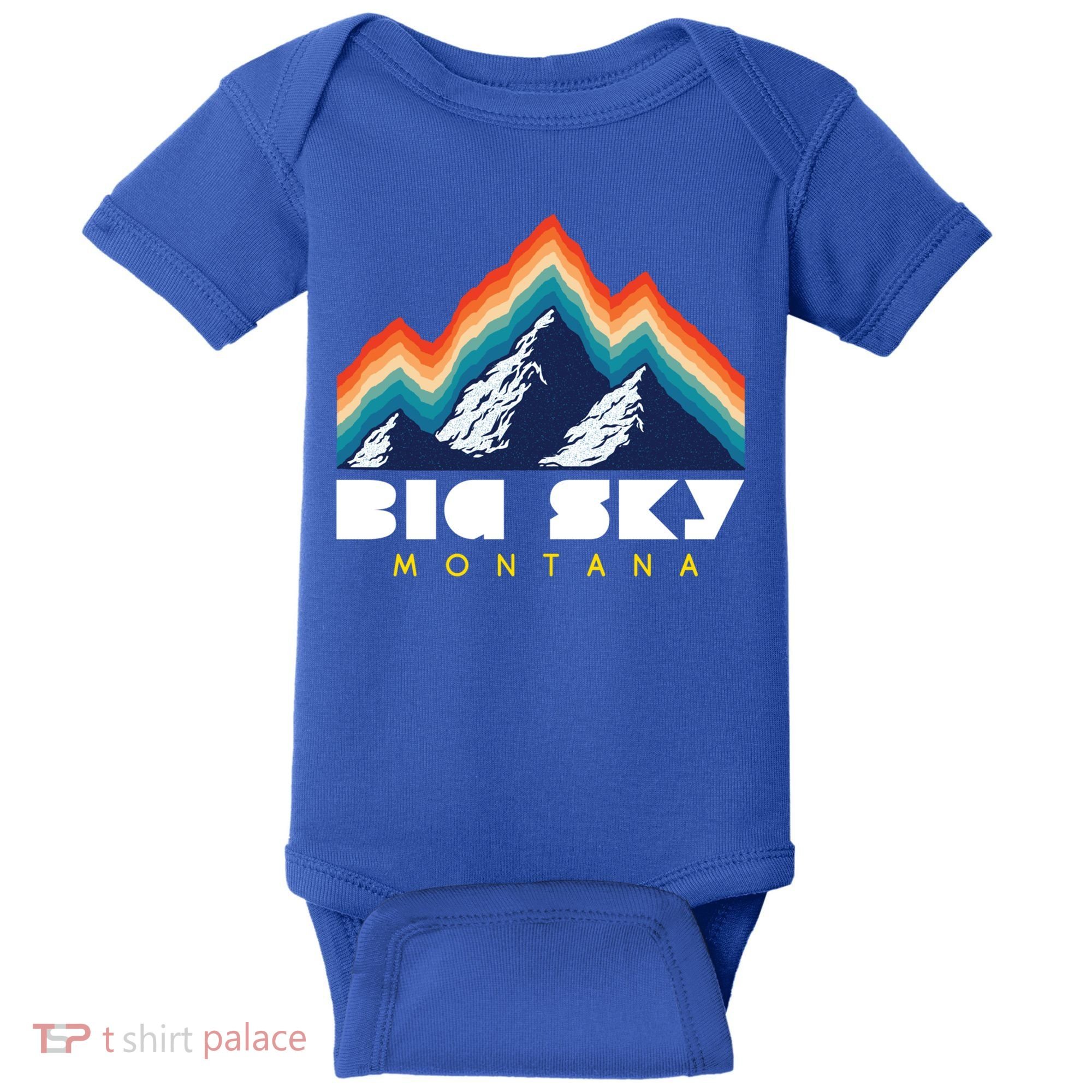 Big Sky Montana Usa Ski Retro Gift Baby Bodysuit