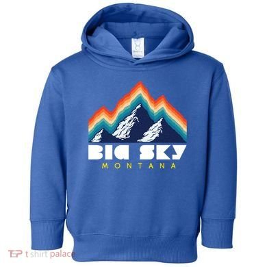Big Sky Montana Usa Ski Retro Gift Toddler Hoodie