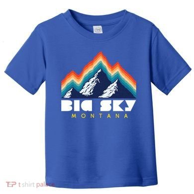 Big Sky Montana Usa Ski Retro Gift Toddler T-Shirt