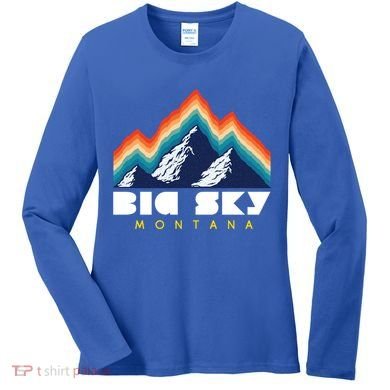 Big Sky Montana Usa Ski Retro Gift Women's Long Sleeve Shirt