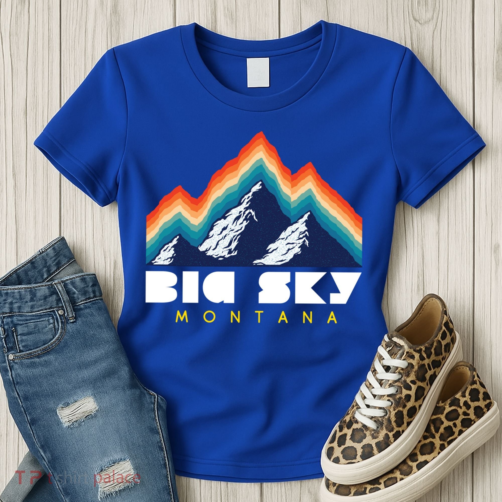 Big Sky Montana Usa Ski Retro Gift Women's T-Shirt