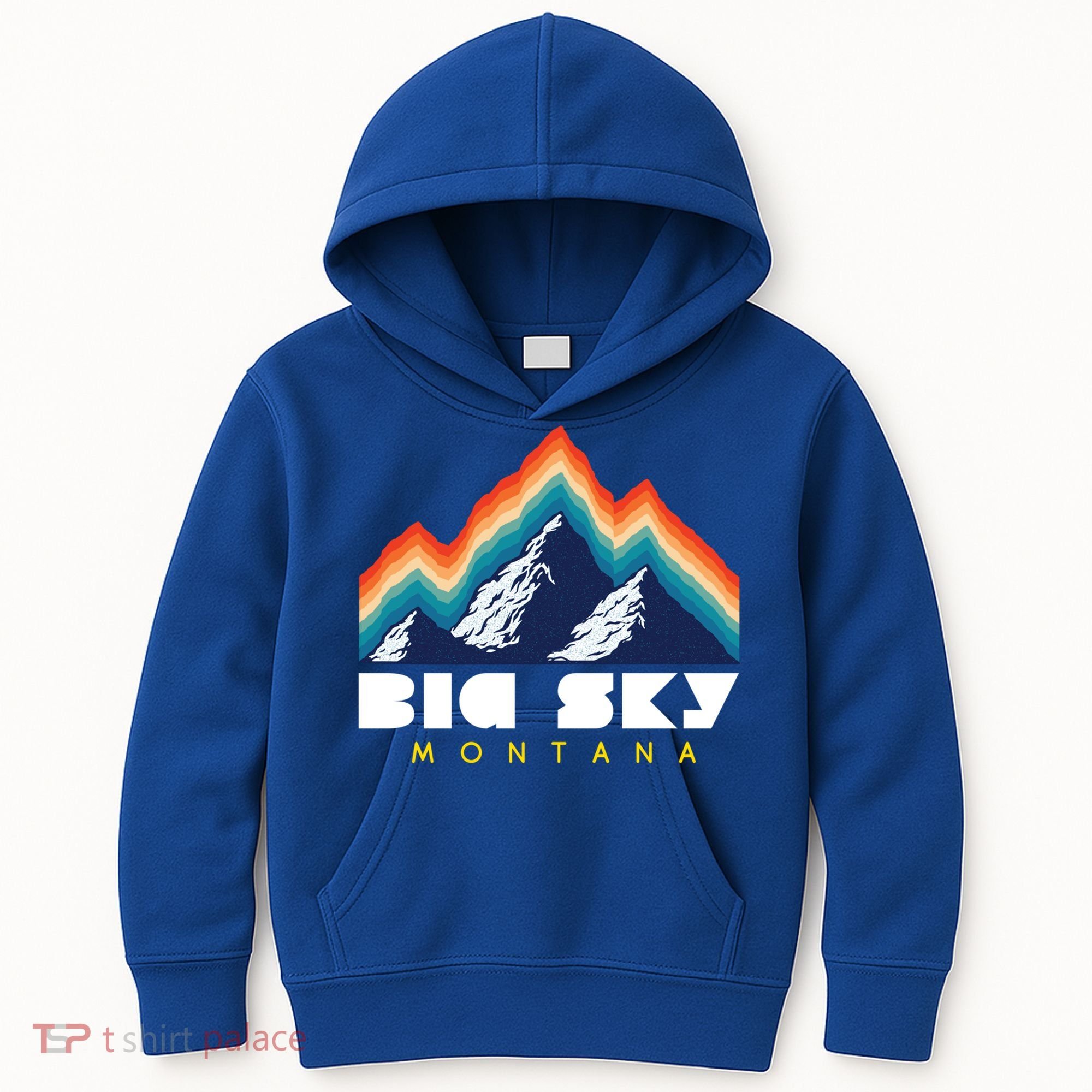 Big Sky Montana Usa Ski Retro Gift Kids Hoodie