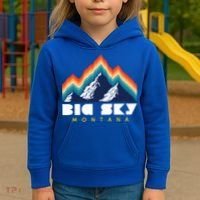 Big Sky Montana Usa Ski Retro Gift Kids Hoodie thumb 3
